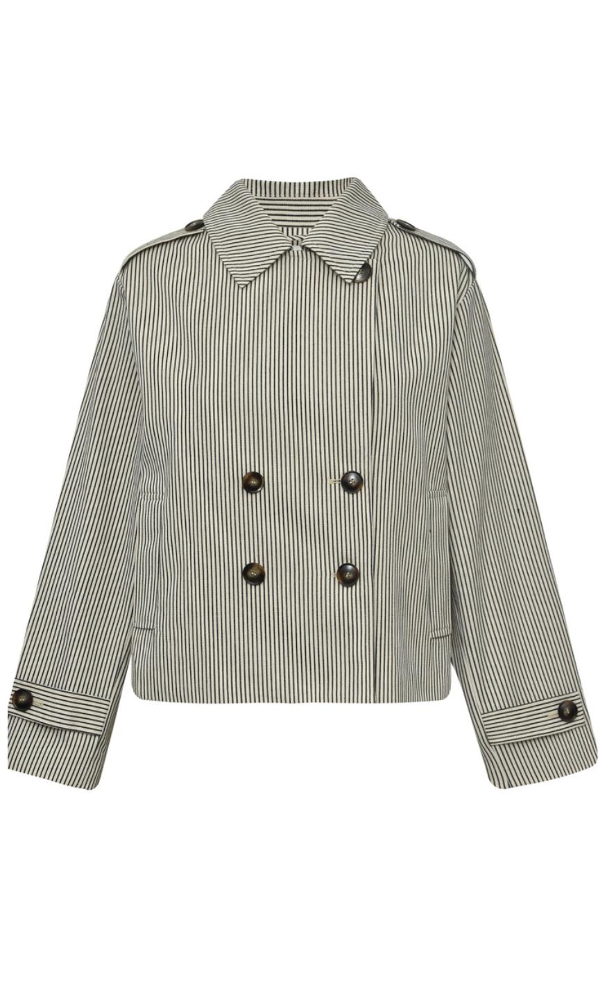 Global Funk Jakke Becker-  Black Beige Stripe