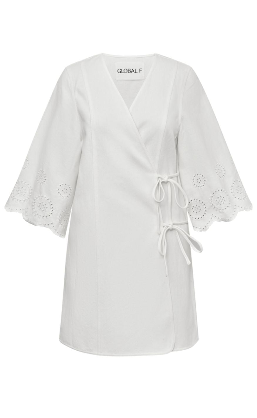 Global Funk Kjole Antaja Scallop-  White