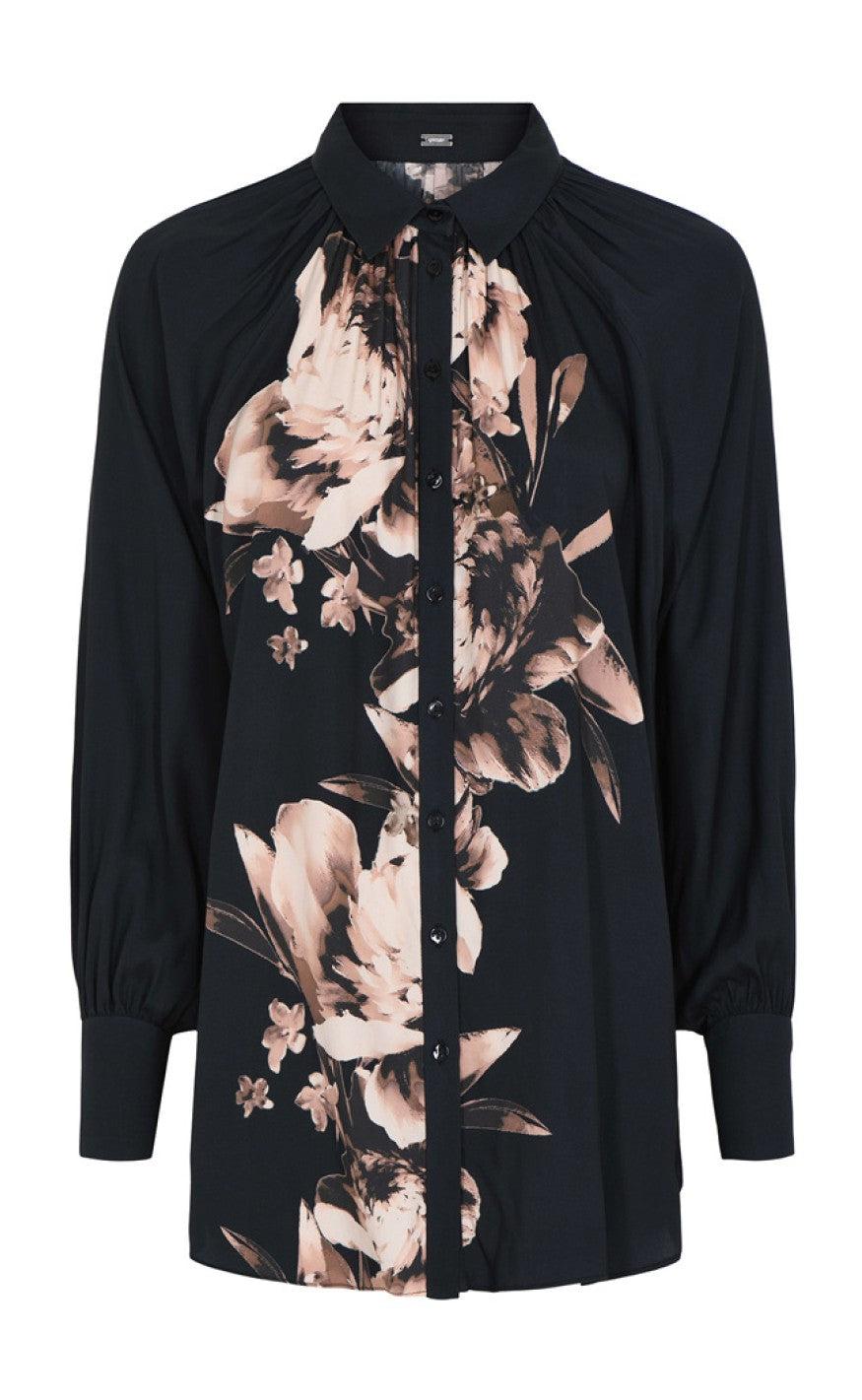 Gustav Skjorte Elea Oversize Black Bark