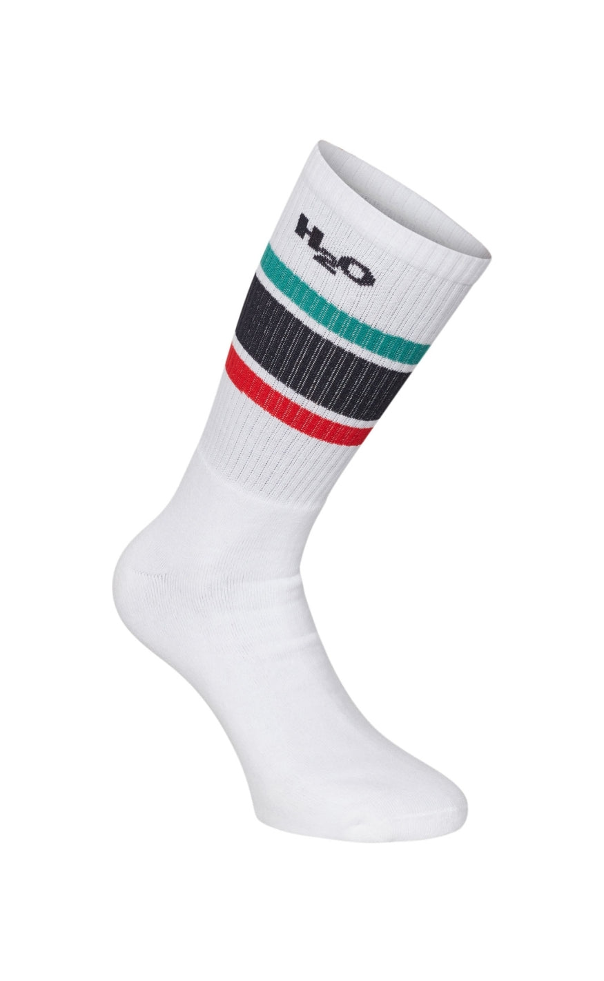 H2o Strømper Crew White Green Red Navy