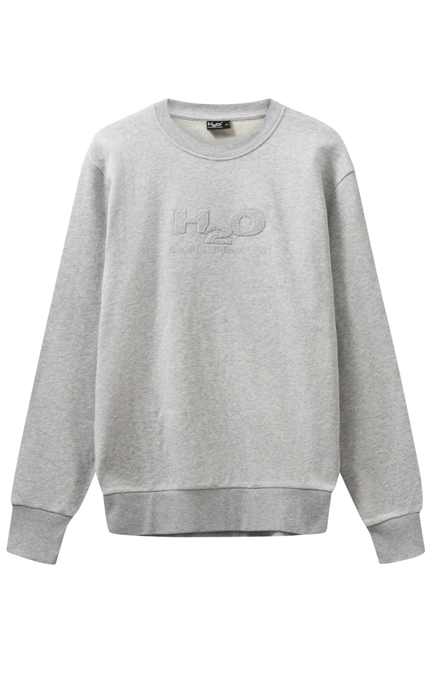 H2o Sweater Logo Sweat   39 Neck Lt  Grey Mel