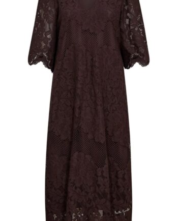 Haute   39 Amitié Kjole Curvey Lace Hem Mocca