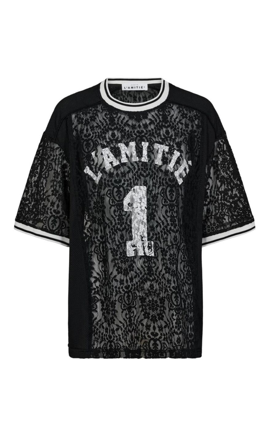 Haute   39 Amitié  -shirt Lace Football Black