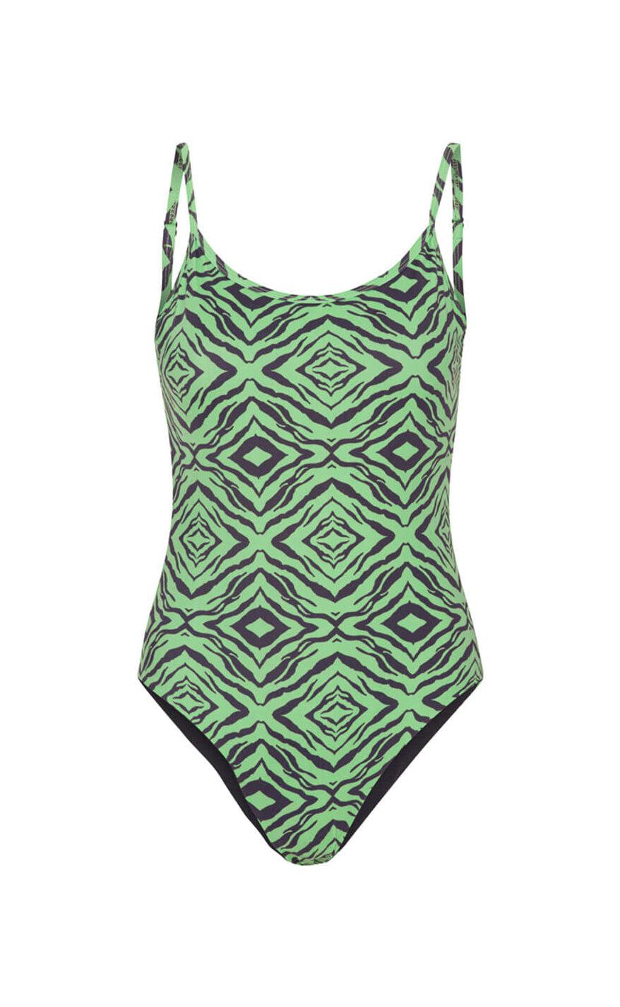 Hunkøn Badedragt Lilly Green Tiger Art Print