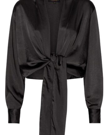 Karmamia Copenhagen Bolero   Bluse Wrap Black Rich Satin