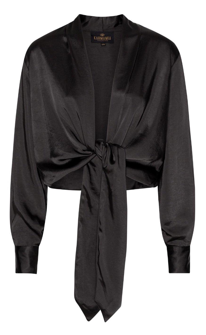 Karmamia Copenhagen Bolero Bluse Wrap Black Rich Satin