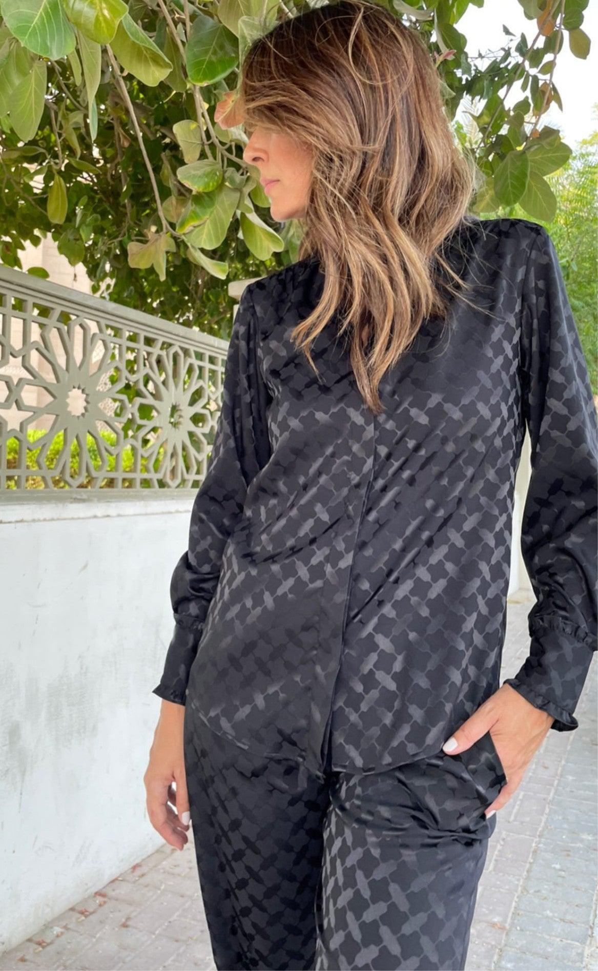 Karmamia Copenhagen Skjorte Trinity Black Keffiyeh Jacquard