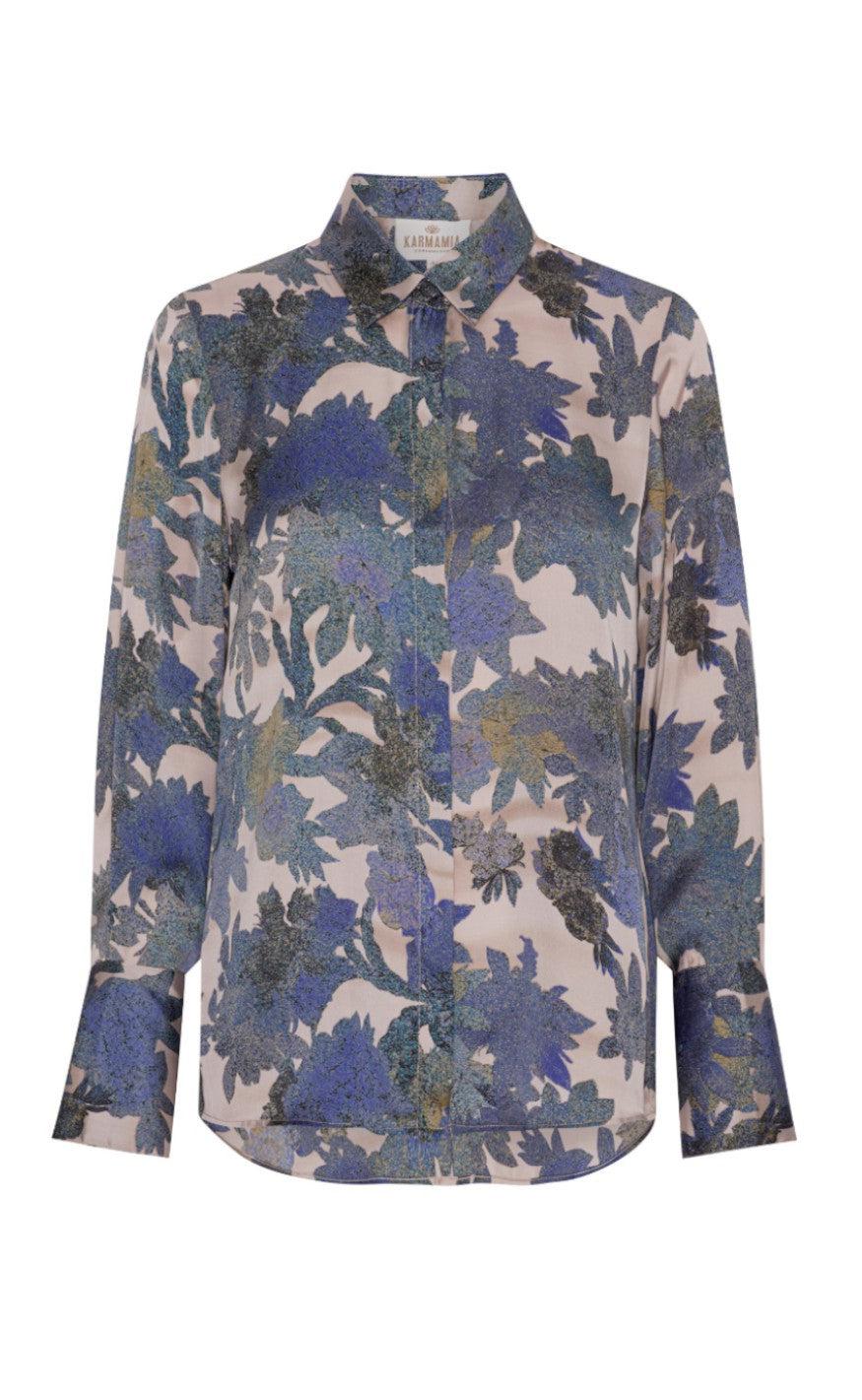 Karmamia Copenhagen Skjorte Zoe Indigo Flower