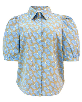 Liberte Bluse Flora Ss Cute Bow Blue