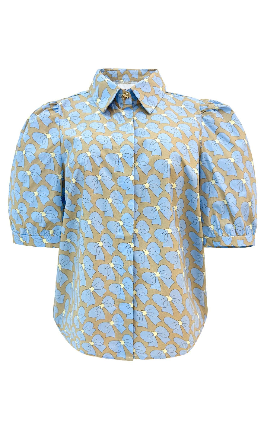 Liberte Bluse Flora Ss Cute Bow Blue