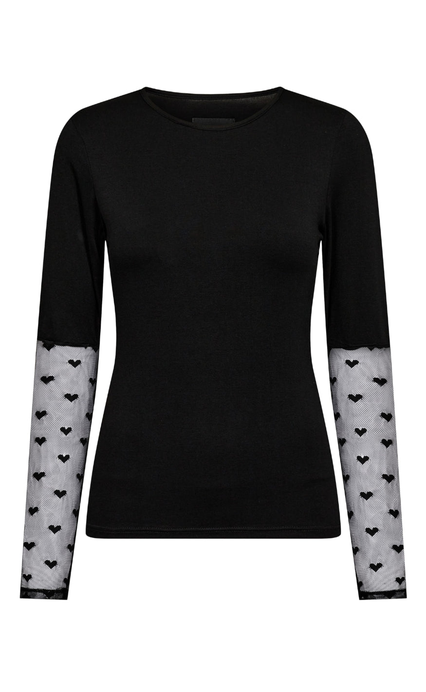 Liberte Bluse Isa Ls Lace Sleeve Black Heart