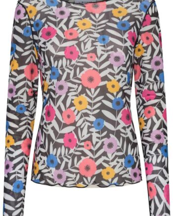 Liberte Bluse Mesh Colorful Big Flower
