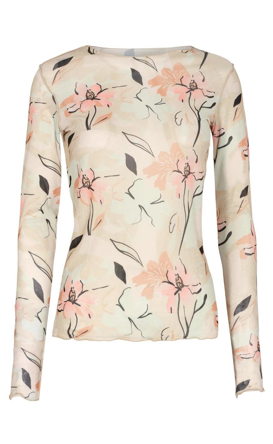 Liberte Bluse Mesh Creamy Flowers