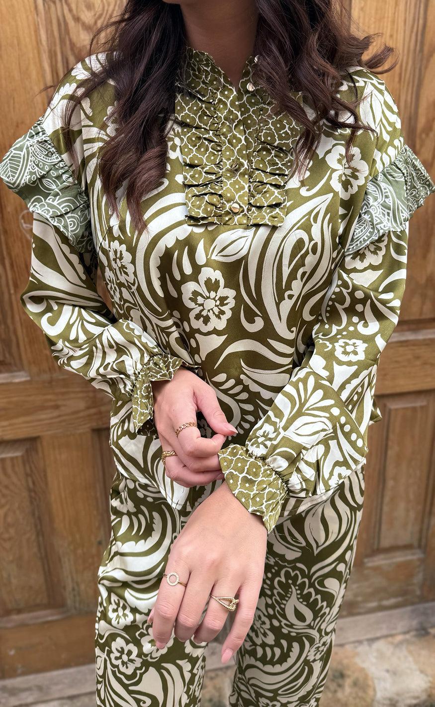 Liberte Bluse Tia Frill Army