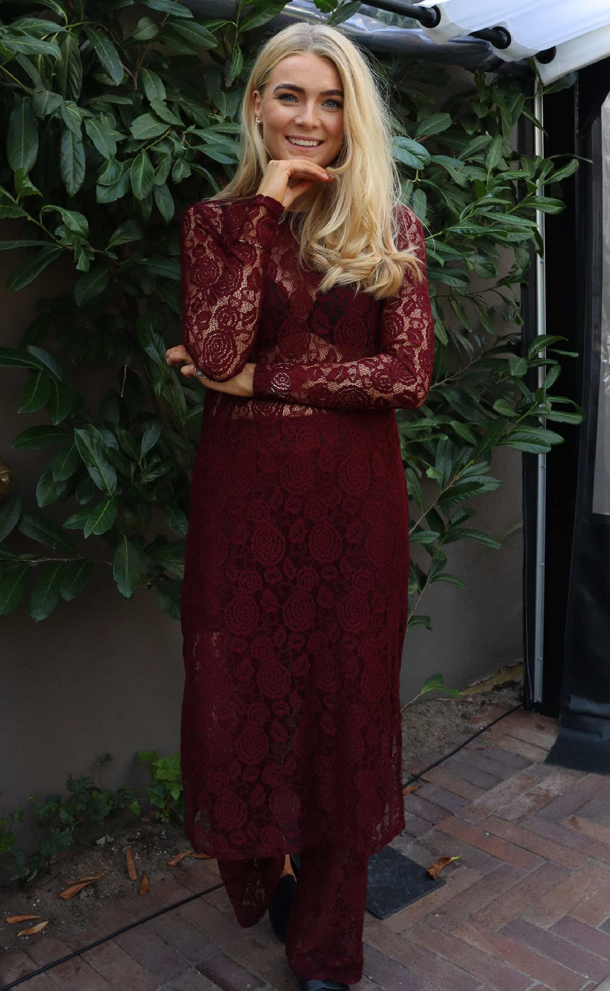Liberte Kjole Lacy Bordeaux Lace