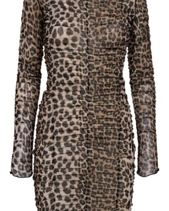 Liberte Kjole Mesh Ls Wrinkle Lux Leo