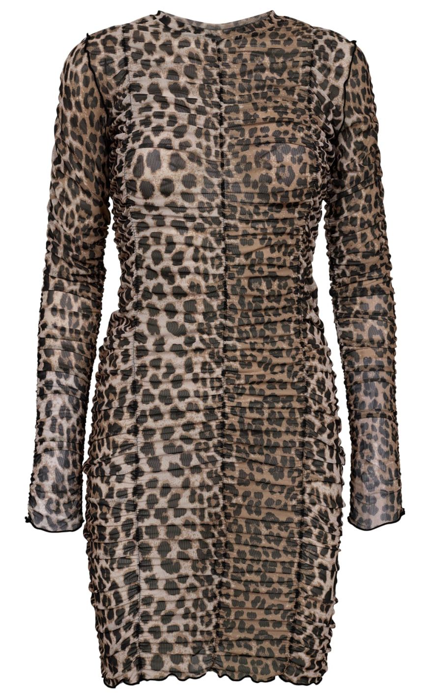 Liberte Kjole Mesh Ls Wrinkle Lux Leo