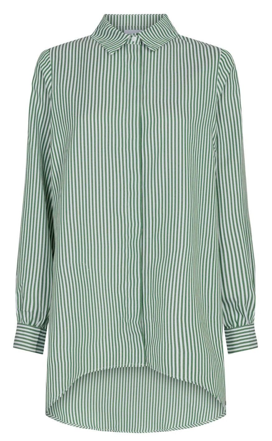 Liberte Skjorte Ulrikke Long Green Stripe