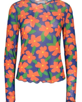 Liberte Top Mesh Orange Big Flower