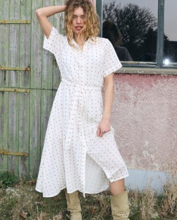 Lollys Laundry Kjole Blakell Midi Ss Creme