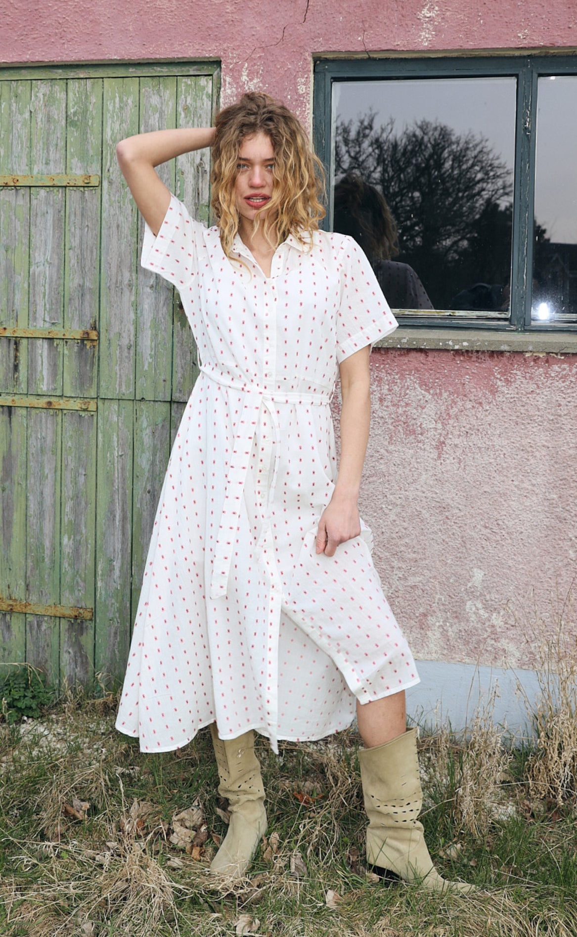 Lollys Laundry Kjole Blakell Midi Ss Creme