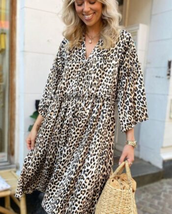 Lollys Laundry Kjole Feline Leopard Print