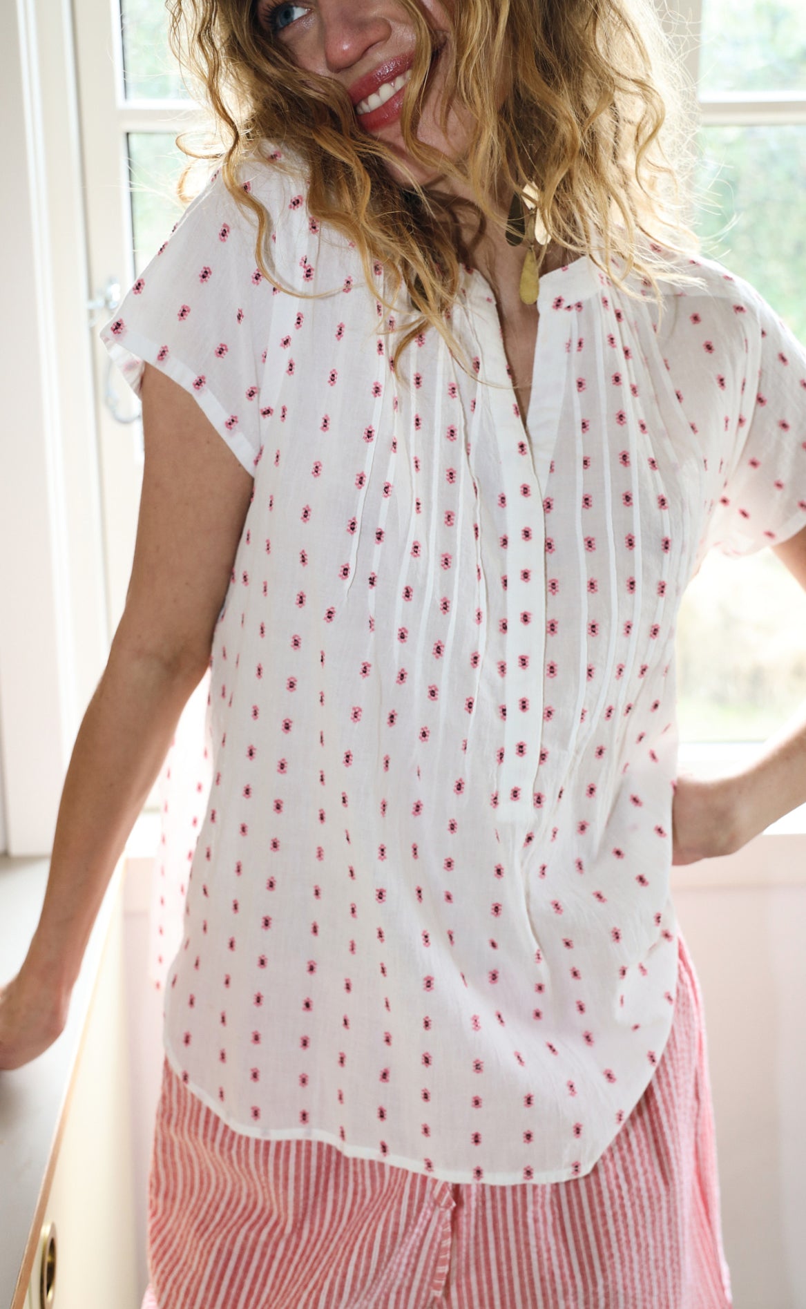 Lollys Laundry Top Heatherll Creme