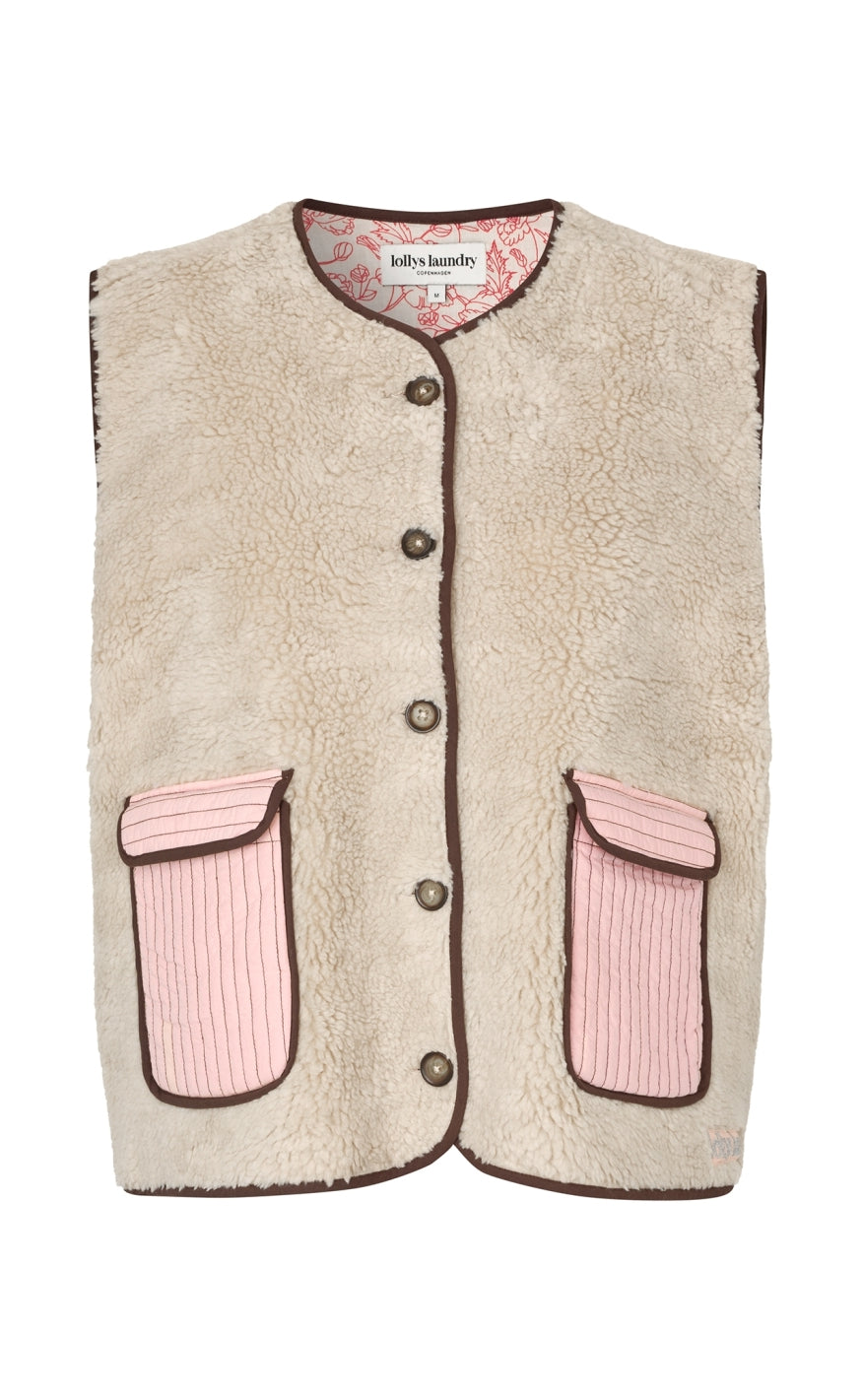 Lollys Laundry Vest Jace Love Beige