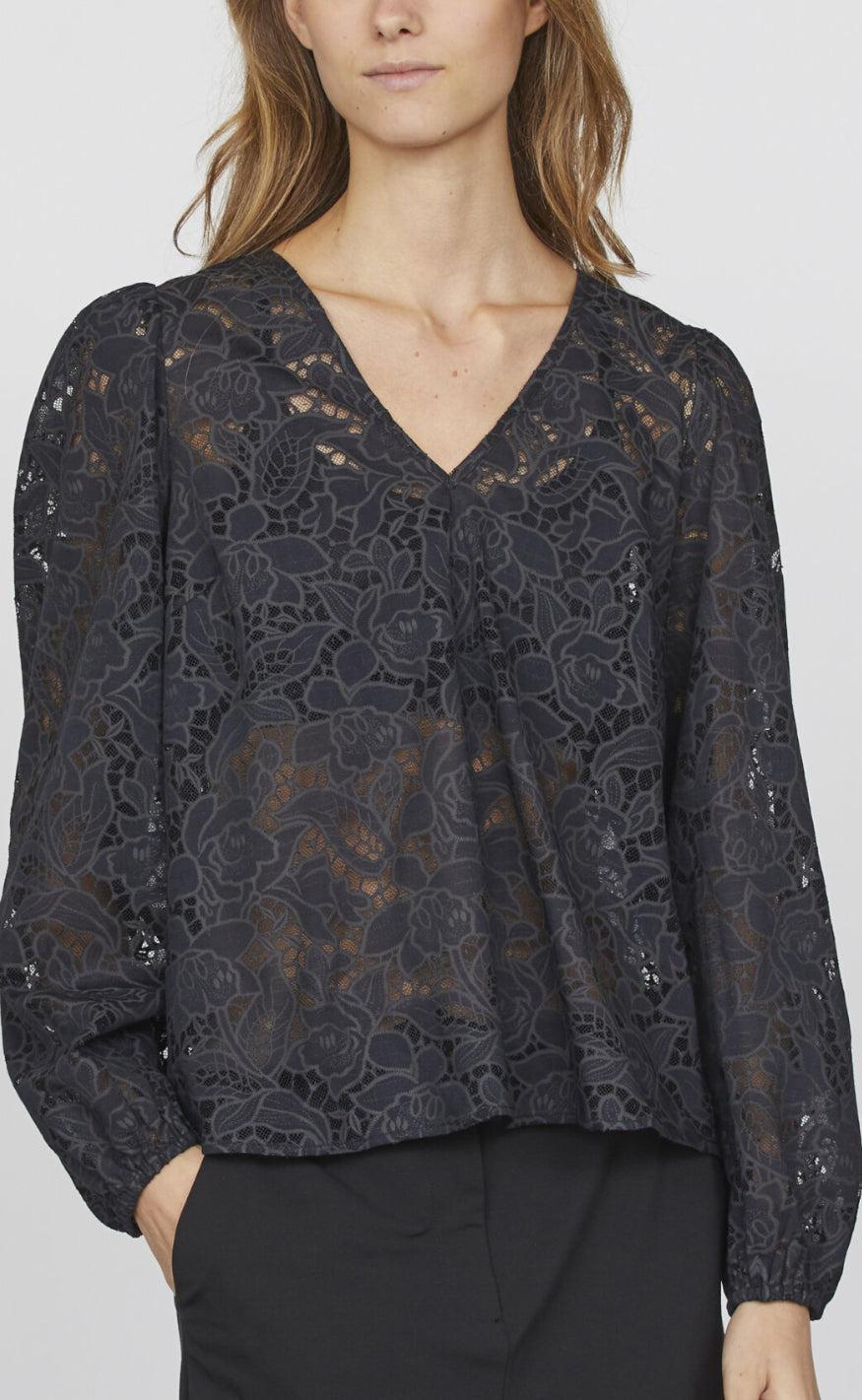 Love Divine Bluse Love1243 Black Grey