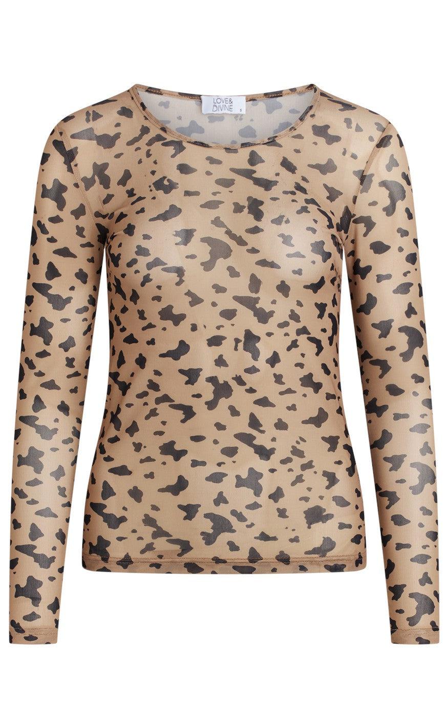 Love Divine Bluse Love660- Camel Black