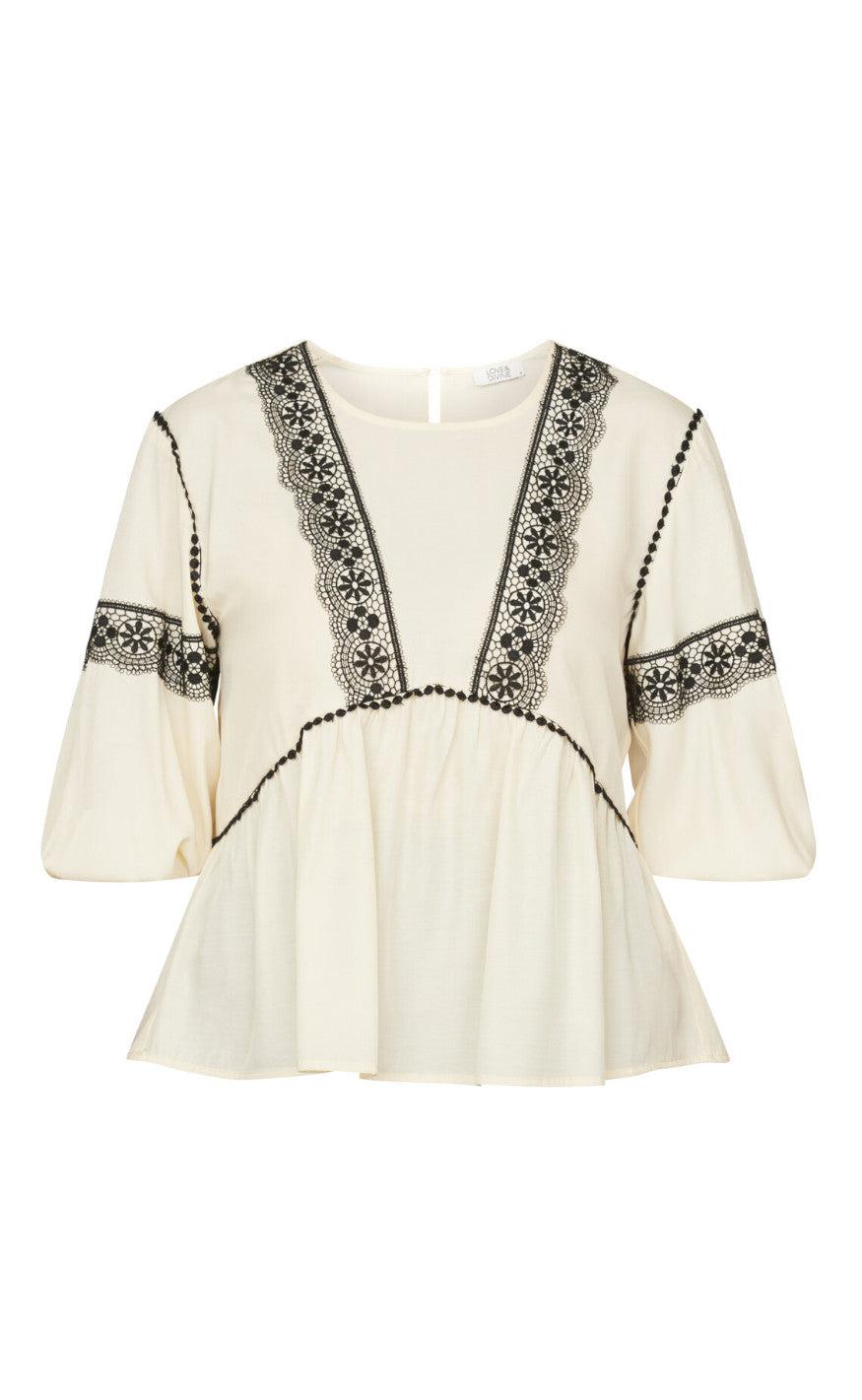 Love Divine Bluse Love1221 Cream Black
