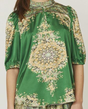 Love   Divine Bluse Love910-  Green Paisley