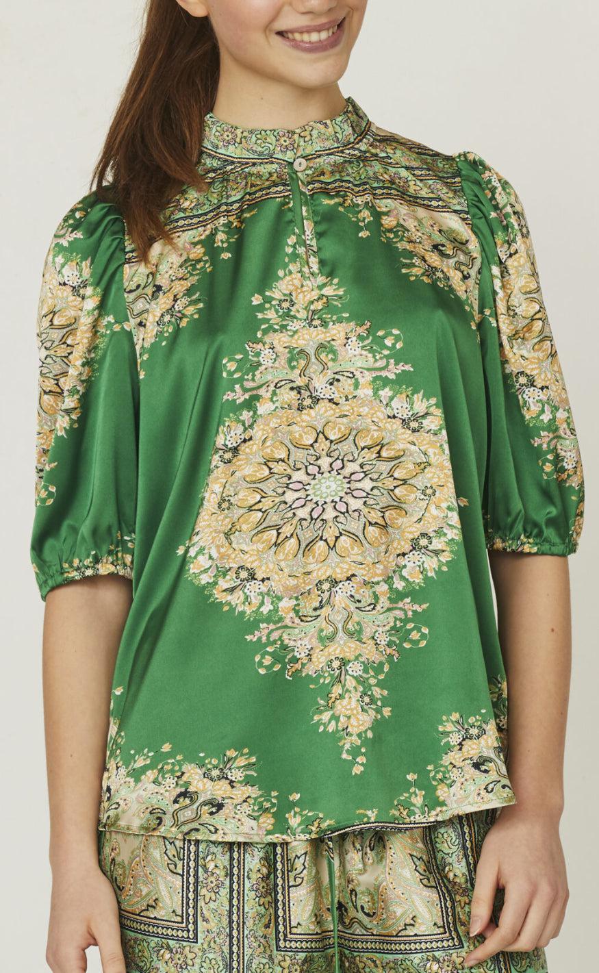 Love Divine Bluse Love910- Green Paisley