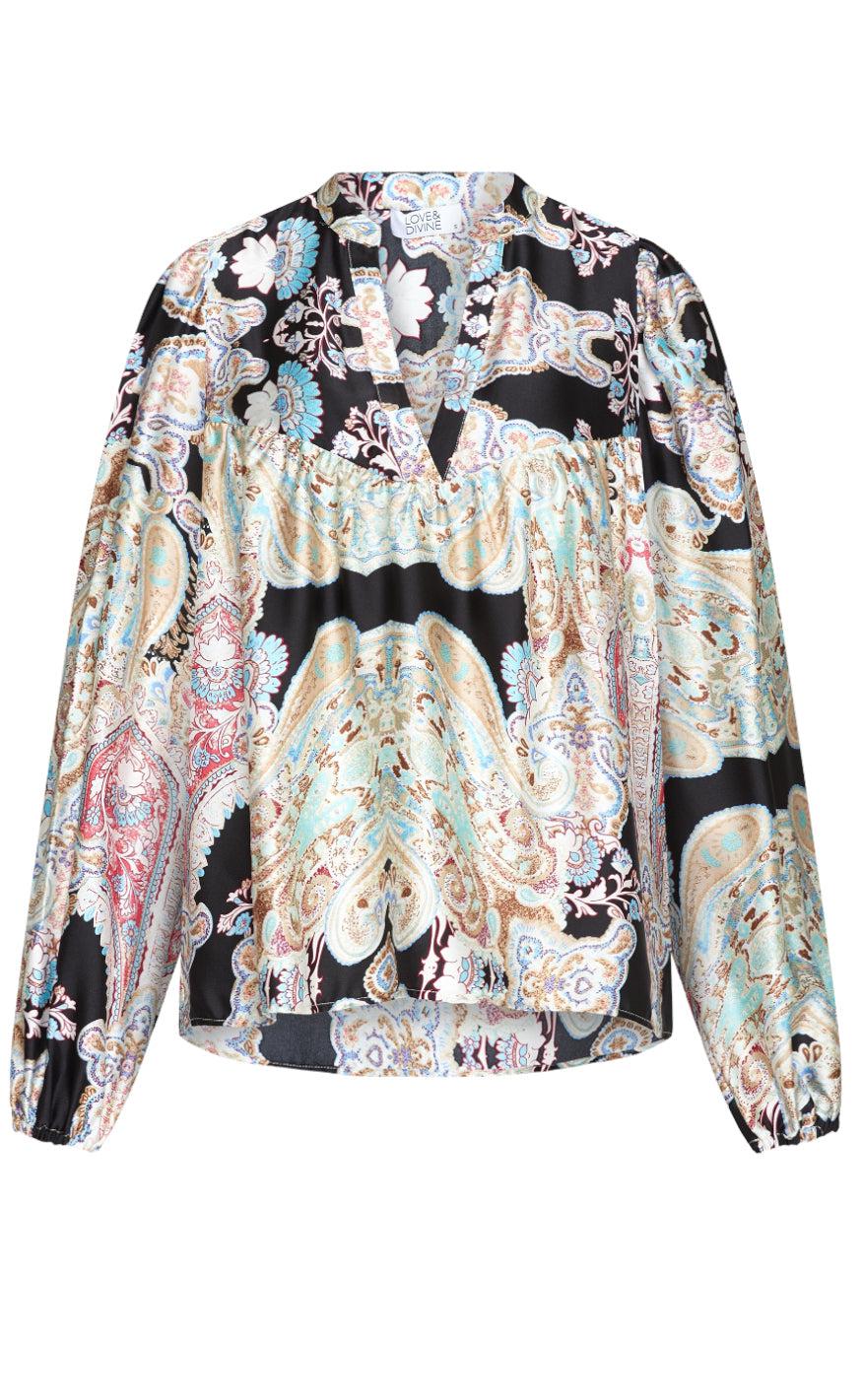 Love Divine Bluse Love1053- Mint Paisley