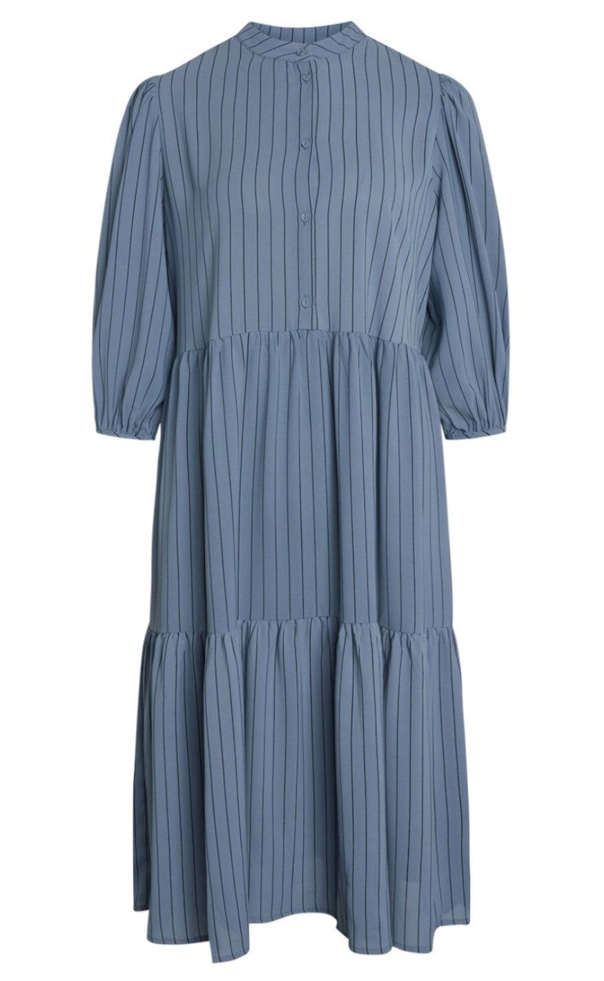 Love Divine Kjole Love696 Blue Pinstripe