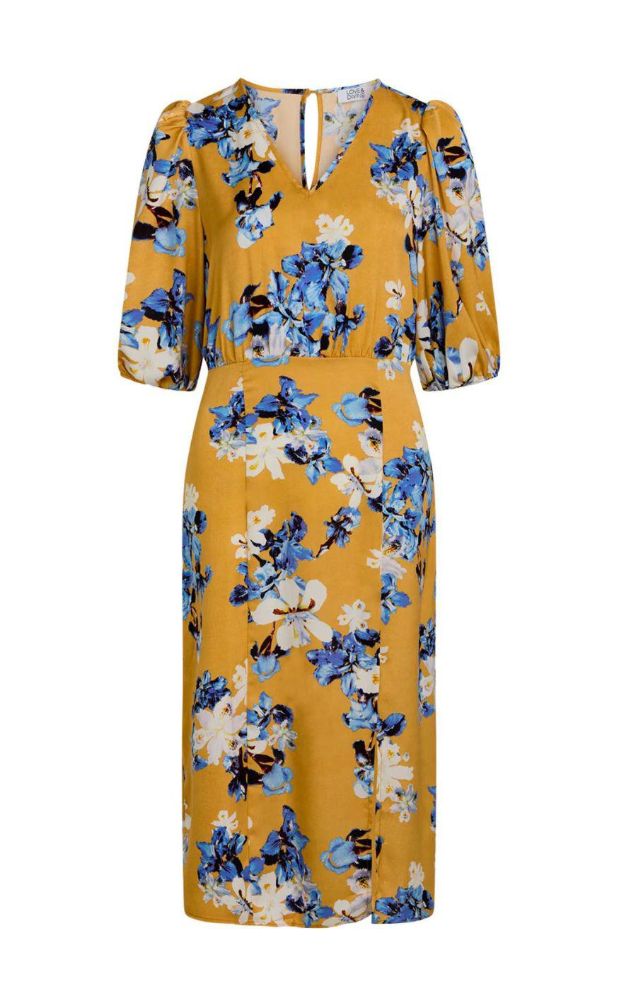 Love Divine Kjole Love918 Golden Blue Flower