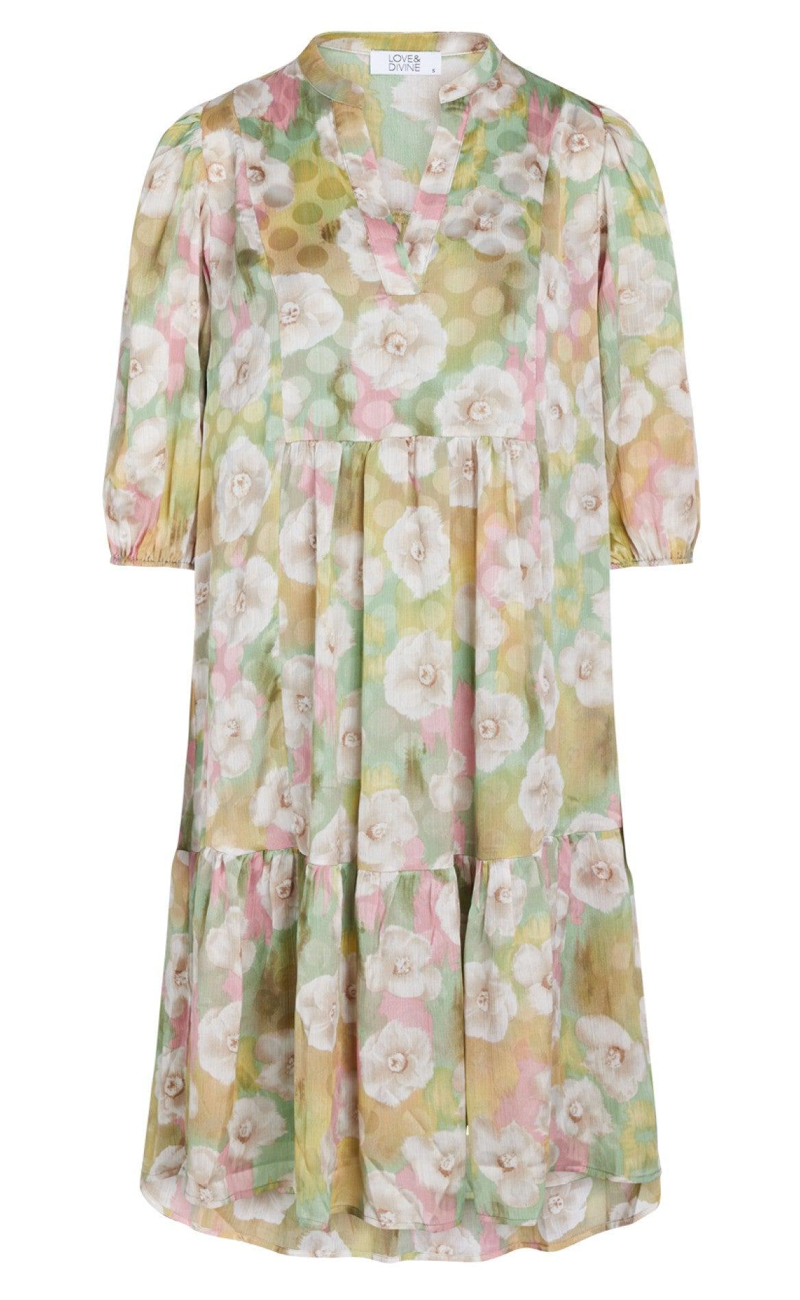 Love Divine Kjole Love460- Green Flower