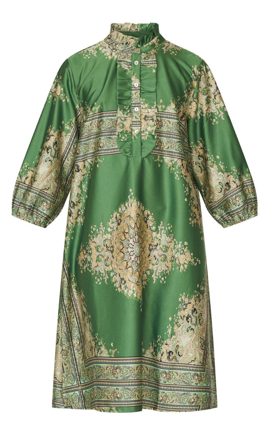 Love Divine Kjole Love953- Green Paisley