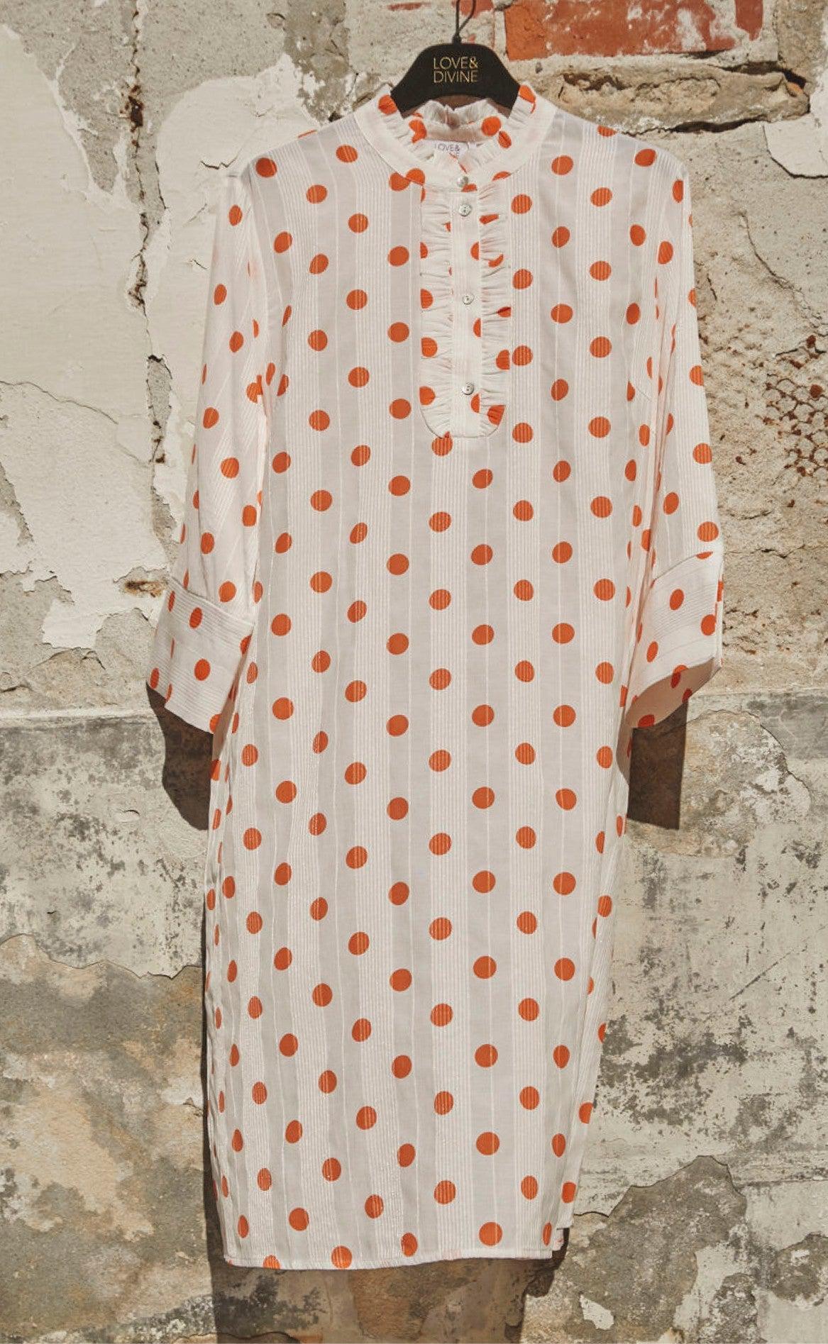 Love Divine Kjole Love622- Orange Dot