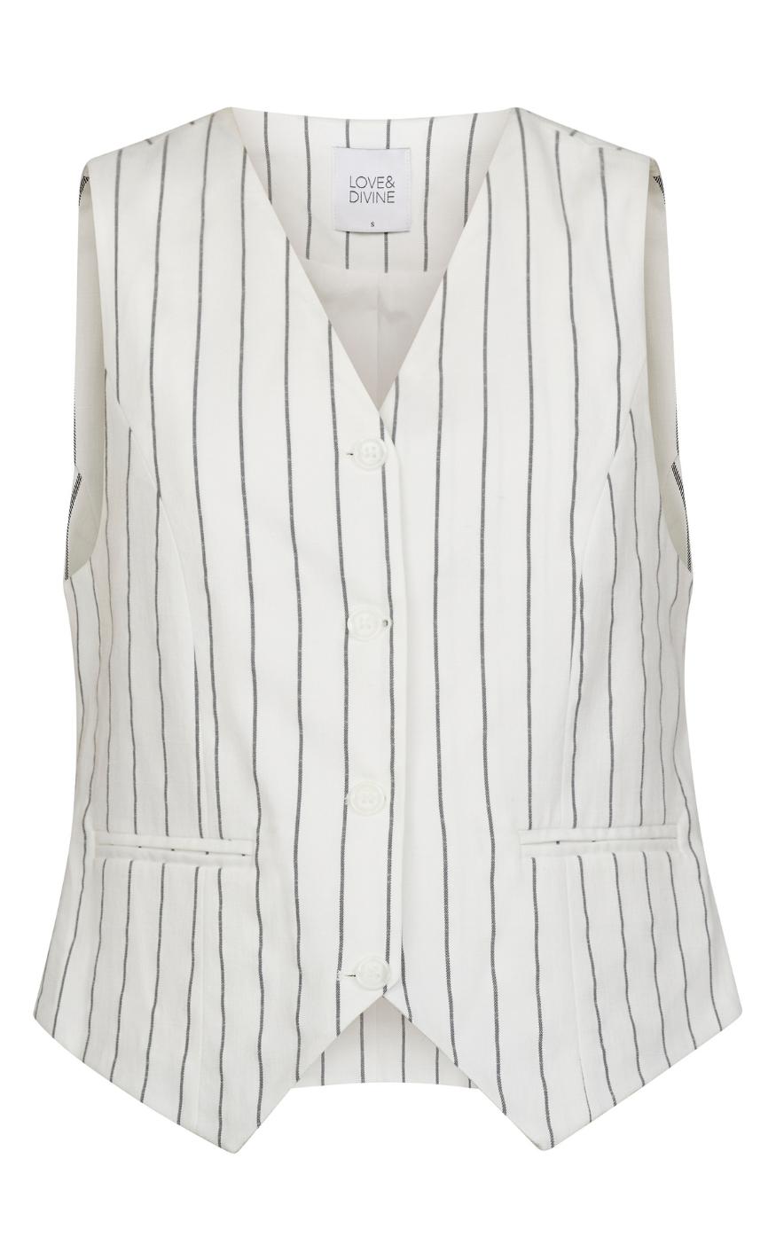 Love Divine Vest Love1044- Cream Black