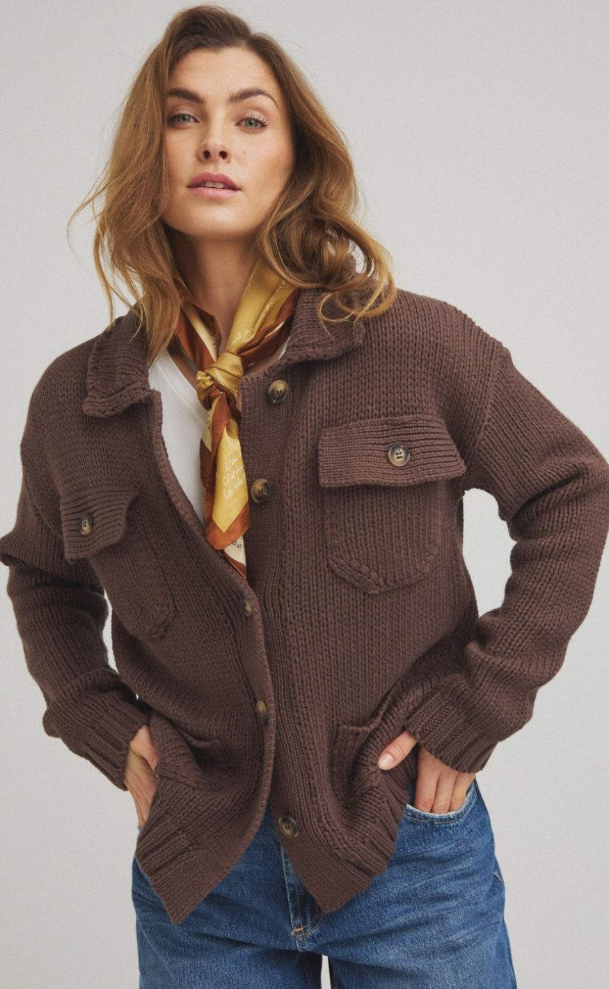 Luxzuz Cardigan Beatriz Coffee Bean
