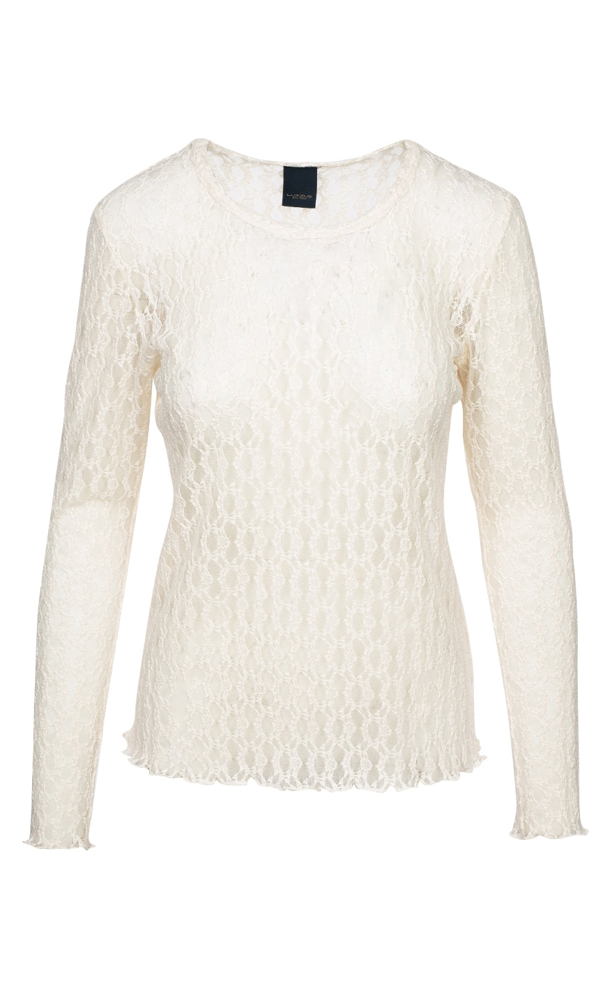 Luxzuz -shirt Sigba Lace Coconut Milk