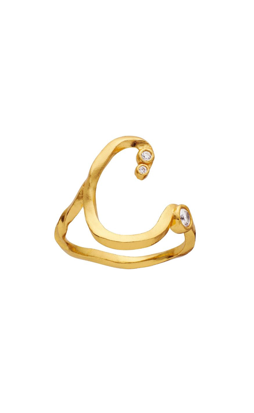 Maanesten Ring Alphabet Gold Colour