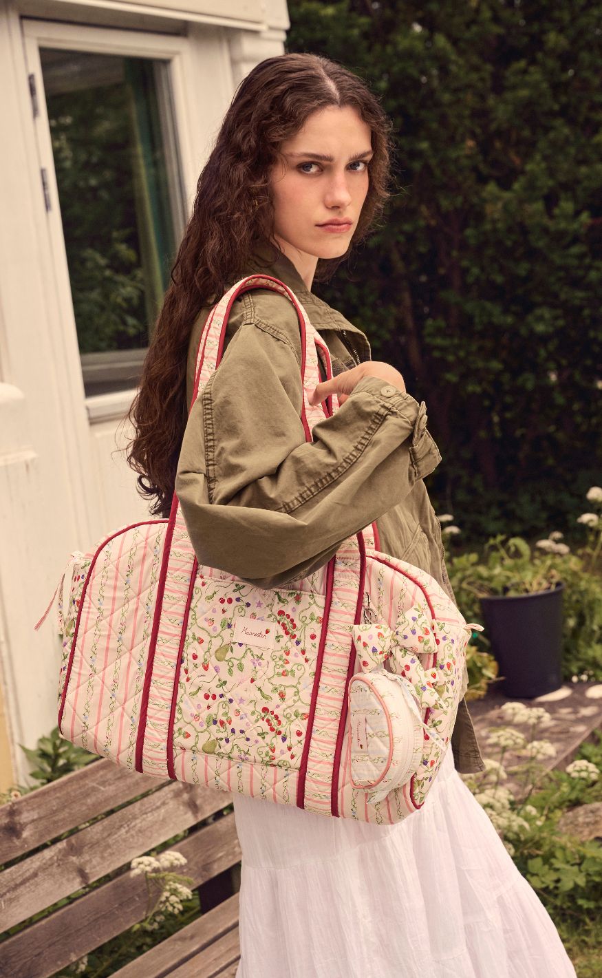 Maanesten Taske Suvi Quilted Summer Stripes Peach