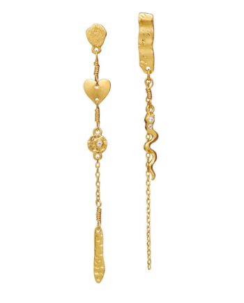 Maanesten øreringe Delfine Gold Colour