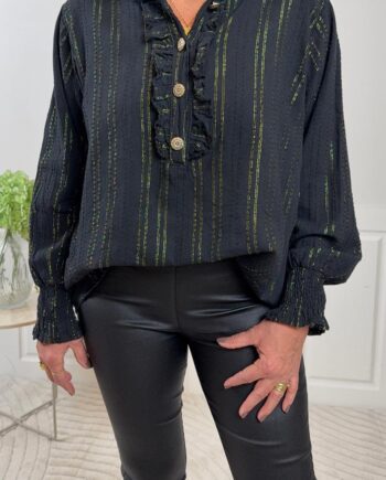 Marta Du Chateau Bluse Blanche Black