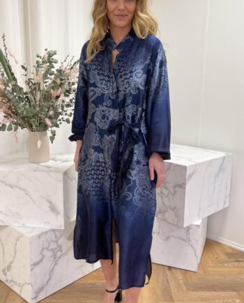 Marta Du Chateau Kjole 5400 Bluescuro Print