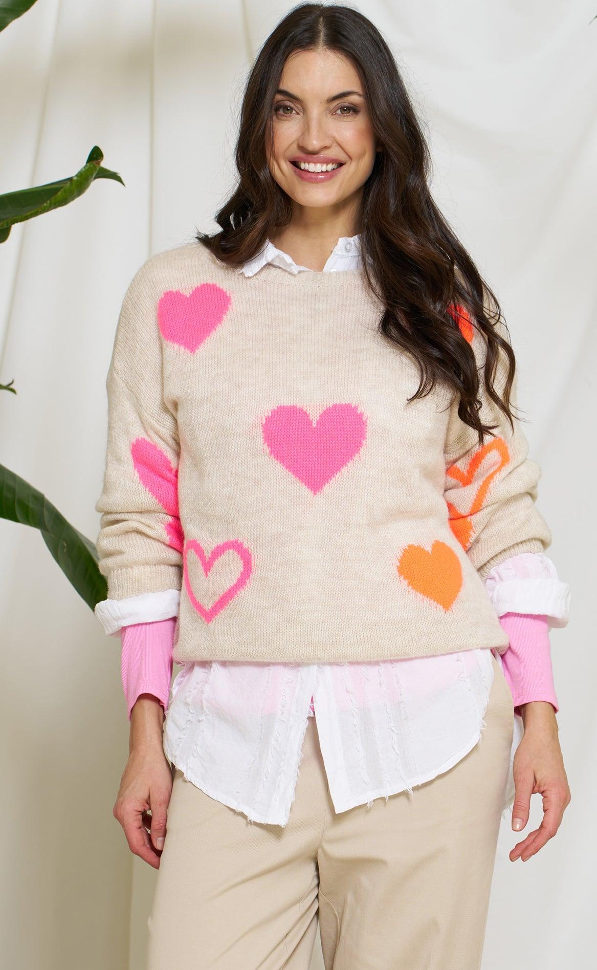 Marta Du Chateau Strik Amarante Knit Beige Pink Orange