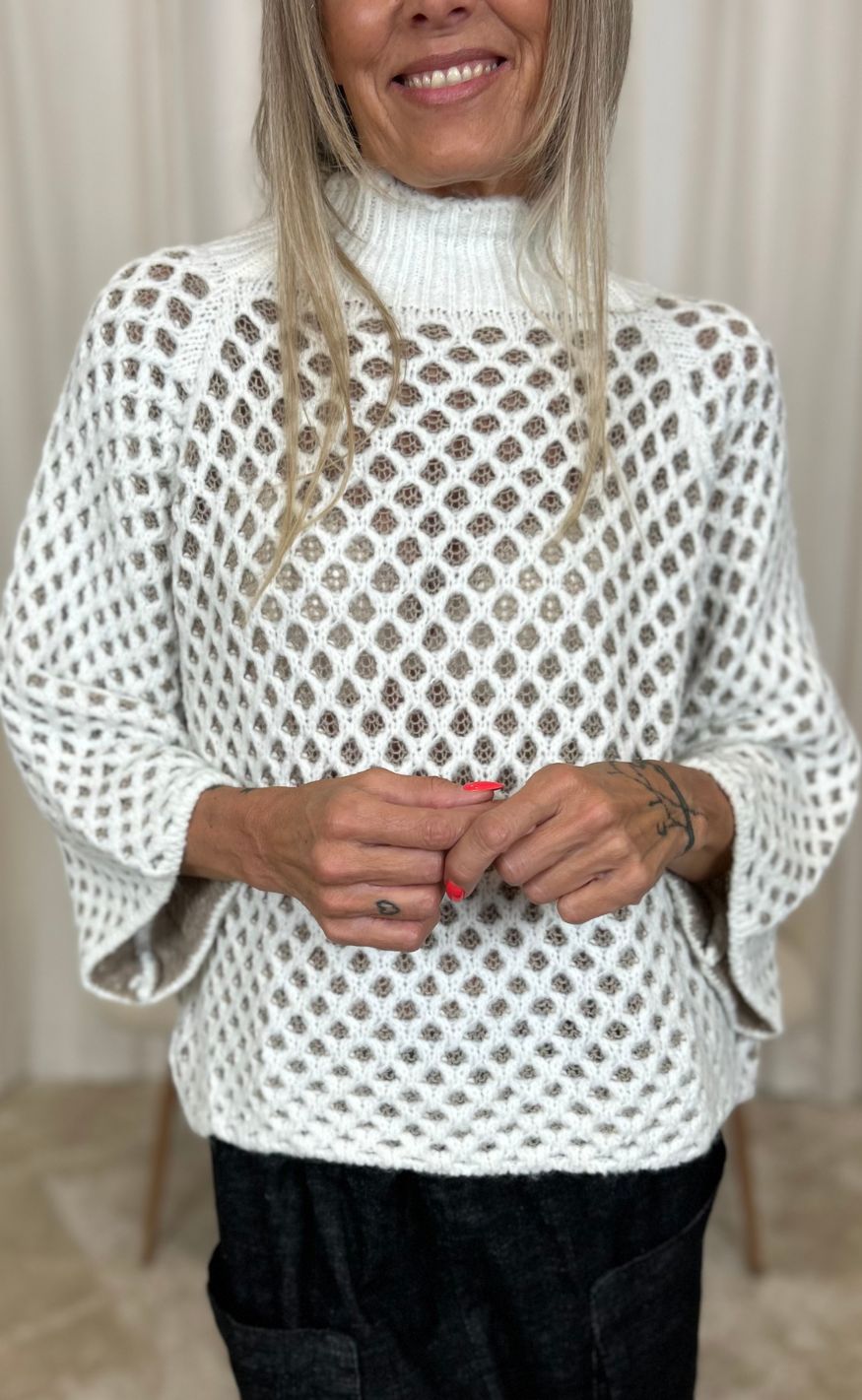 Marta Du Chateau Striktrøje Clemence Bianco Beige