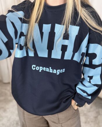 Marta Du Chateau Sweatshirt Hibiscus Navy Sky